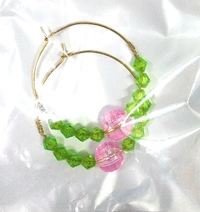NIBRAS Yellow Tyre-Cut Crystal Seed Hoop Earrings - B09KC1GWXS, 3 gm, 4cm x 4cm x 1cm